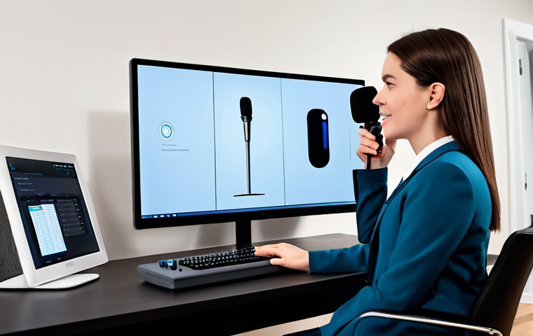 A professional female vocal coach, fully clothed in a modest business casual outfit, is actively conducting an online vocal lesson from her modern, well-organized home studio. She is seated at a sleek desk with a high-definition monitor displaying a male student, also fully clothed in appropriate attire, on a video call. The background features subtle acoustic panels and a professional microphone setup. The scene emphasizes clear communication and focused learning in a digital environment. Perfect anatomy, correct proportions, natural pose, well-formed hands, proper finger count, natural body proportions, high quality photography, safe for work, appropriate content, fully clothed, professional.