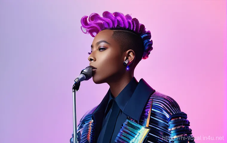 보컬트레이너 음악적 창의성 훈련 - **Singer and Voice Trainer Mentorship:** In a bright, modern music studio, a female voice trainer ge...