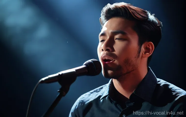 보컬트레이너의 중점 과목 - **Prompt:** A young female vocalist, around 20 years old, stands in a brightly lit, minimalist vocal...