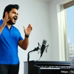 보컬트레이너 일상 업무 - A professional vocal trainer conducting a detailed voice color and technique analysis session with a...